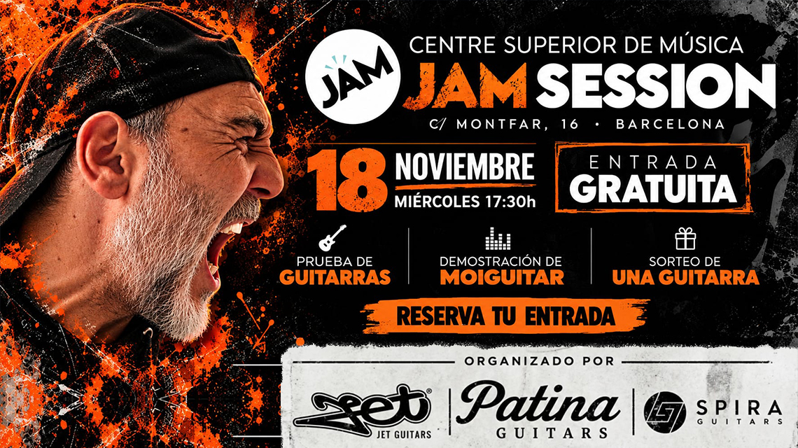 18/11/26 ✪ DEMOSTRACIÓN DE MOIGUITAR, PRUEBA DE GUITARRAS Y SORTEO, Jam Session - Barcelona